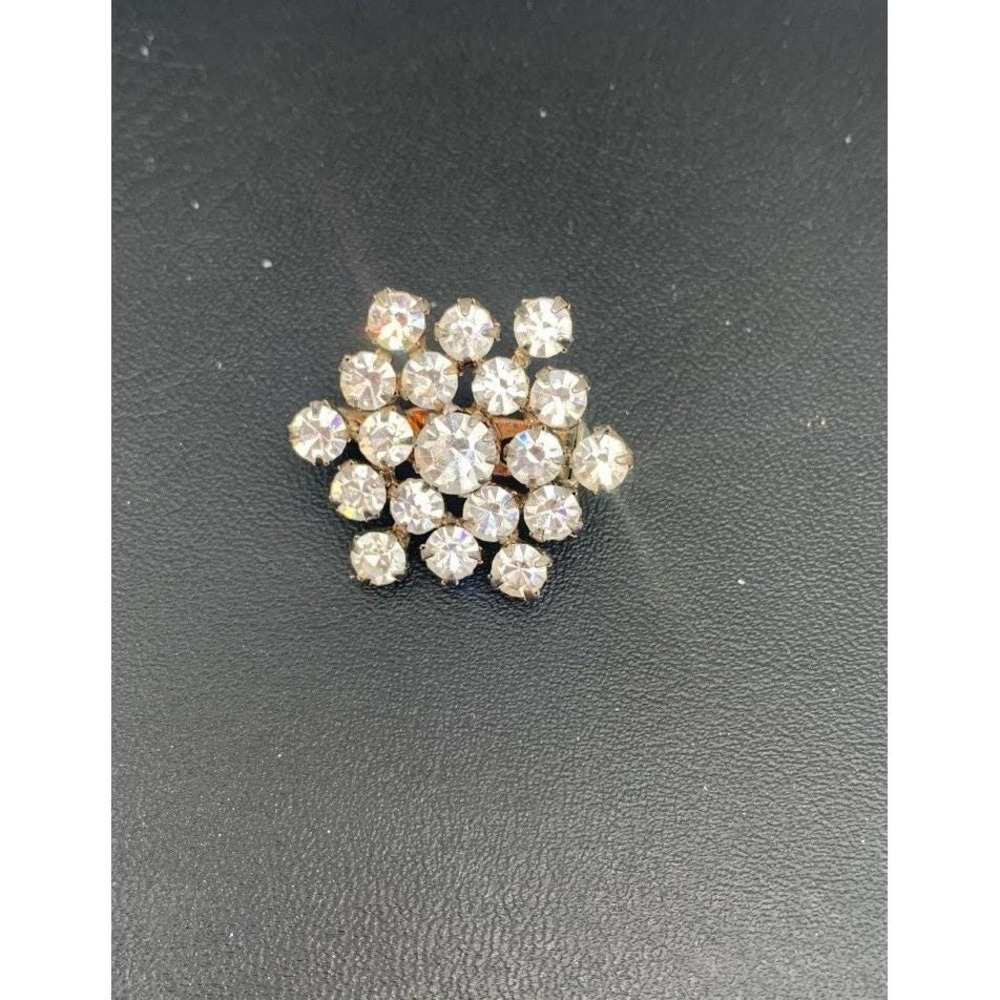 Vintage Sparkly Silver Tone Prong Set Clear Rhinestones Small Scatter Pin Brooch